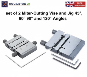 Jewelers Multi-Angle Miter Jig Vise Set 2 pz Seghetto Giunto Tubo Taglio File Blocco - Foto 1 di 10