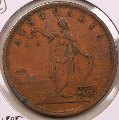(1862) Australia R. Parker Ironmaker Penny ***RARE ORIGINAL COIN*** - Image 1 of 2