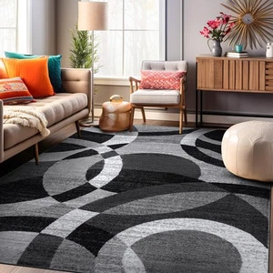 Rugshop Area Rug Geometric Circles Carpet Rugs for Living Room Rugs for Bedroom - Picture 1 of 311