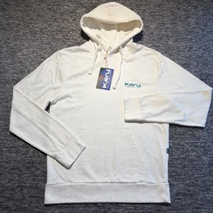 Kavu Hoodie Herren Small Weiß Set Off Kapuzenpullover Relaxed Fit Baumwolle Neu - Bild 1 von 11