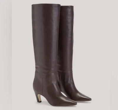 Everlane The Bota Tacón Banana Hasta la Rodilla en Cuero Marrón Talla 10 Nueva Sin Caja Foto 1 de 4