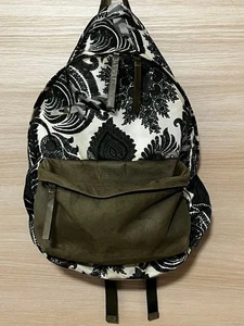 Mochila Givenchy Paisley Riccardo Tisci Cuero Nylon Negro Blanco Oliva Usada - Imagen 1 de 8