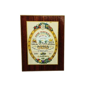 "Placa de madera vintage de nuestro padre que arte en el cielo decoración artística 7""x 9"" religión" - Imagen 1 de 6