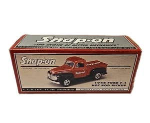Snap On Ford 1948 F-1 Hot Rod Pickup 1:25 Die Cast Metal Locking Coin Bank NOS - Picture 1 of 10