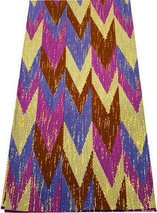 African Metallic Gold Kente Print-Lilac Gold Brown Yellow Cream- Sell by 6 yard - Picture 1 of 3