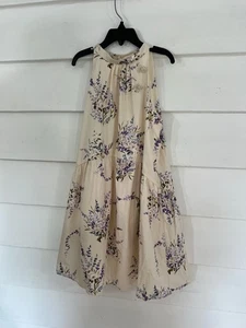 New ZARA Girls Dress Kids Blue White Jacquard Floral Dress size 8 Years Y585C - Picture 1 of 13