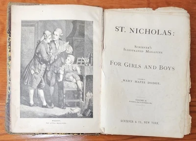 Antique 1874 Scribner's St. Nicholas: Illustrated Magazine Volume II Hardcover Foto 1 de 4