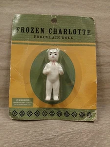 Frozen Charlotte Porcelain Doll (2 & 1/2" Tall)interesting Info on bk. - Picture 1 of 2