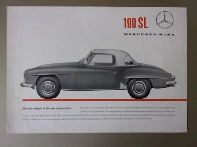 MERCEDES BENZ 190 SL CUPÉ TAPA original 1959 Reino Unido MKT folleto de ventas folleto - 190SL Foto 1 de 2