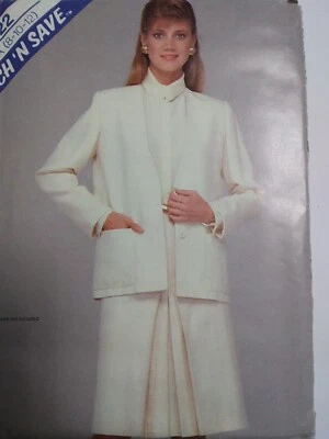 Blazer Jacket Skirt A 8 10 12 Stitch N Save McCalls 8422 Sewing Pattern Career - Image 1 of 4