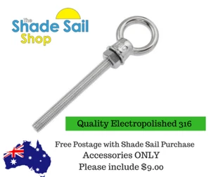 M10 200mm/250mm Eye Nut Bolt Electropolished Eyebolt 316 SS ODS-ENB10200 - Picture 1 of 12