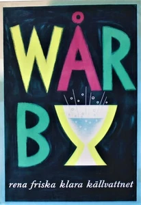 Póster original vintage Warby Sweden Source Water 1955 - Imagen 1 de 1