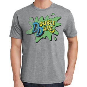 Nickelodeon Double Dare Logo Gray Heather Mens T-Shirt - Picture 1 of 1