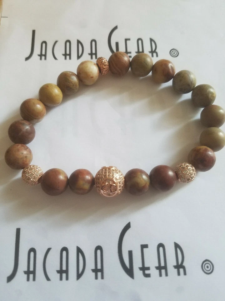 Hecho a mano con cuentas de piedra de jaspe africano  Foto 1 de 1