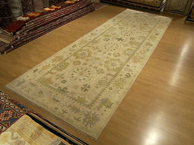 6 x 18 Handmade Hand Knotted Oushak Wide Runner _Natural Dyes _ SOFT FINE WOOL - Image 1 of 4