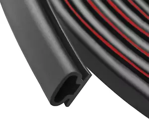40 Feet Rubber Weather Stripping Door Seal Strip, Self-Adhesive Backing D-Shape - Picture 1 of 12