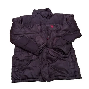 U.S. POLO Assn Puffer Jacket Black Size Large Black Embroidered Logo - Picture 1 of 4