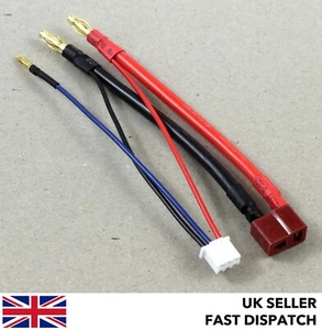 Balance lipo charge cable/lead 2s - Deans Female to 4mm & 2mm bullet connectors - Picture 1 of 4