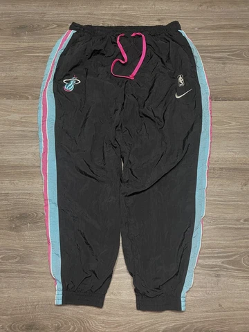 NIKE MIAMI HEAT NBA VICE BLUE PINK RETRO WARM-UP TRACK PANTS MEN'S SIZE 2XL XXL Cover