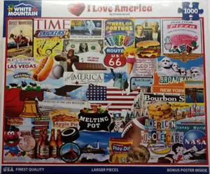 Puzzle Montagna Bianca "I Love America" Charlie Giraud 1000 pezzi sigillato - Foto 1 di 8