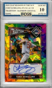 2025 Seasons in the Sun Curt Schilling Auto /8 Rainbow Cryst FCGS 10 GEM (AU 10) - Picture 1 of 2