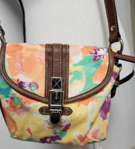 Chaps Aquarell Blumen Umhängetasche Handtasche Klappe Druckknopf - Bild 1 von 4