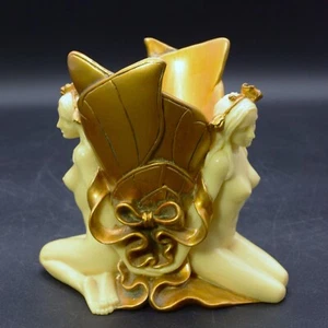 OLIVER TUPTON TOP LAND TRADING NUDE LADIES VASE 6" TALL ART NOUVEAU - Picture 1 of 9
