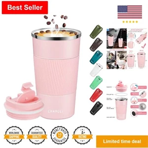 Spill Proof Insulated Coffee Mug - Leakproof 16 oz Stainless Steel Tumbler, Pink - Picture 1 of 10