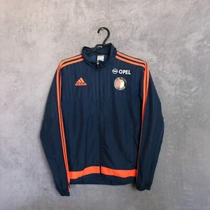 Feyenoord Training Jacket With Zipped Navy Blue Adidas Polyester Mens Size S - Picture 1 of 8