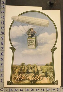 1909 KELLOGGS COPOS DE MAÍZ DESAYUNO CEREAL GLOBO COMIDA COCINA DECORACIÓN ARTE ADXK29 - Imagen 1 de 1