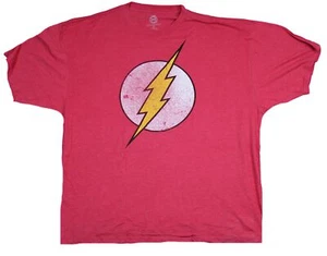 Flash Adult New T-Shirt - Super Distressed Classic Bolt Logo - Picture 1 of 1