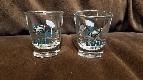 Super Bowl 57 Philadelphia Eagles 2023 LVII 2oz Shot Glass Ready to Ship Cover