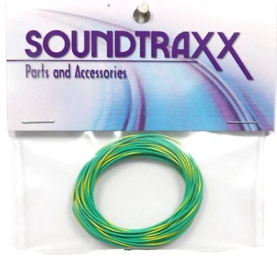 SoundTraxx 810147 Green w/Yellow Stripe 30 AWG Super-Flexible Wire 10'  Length - Image 1 of 3