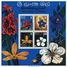 SRI LANKA / 1976 SHEET FIORI FLOWERS FLORA ** MNH FOGLIETTO