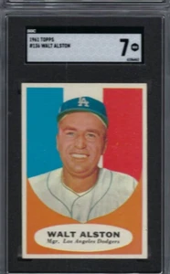 1961 Topps Baseball Card #136 Walt Alston Los Angeles Dodgers classificato SGC 7 - Foto 1 di 2