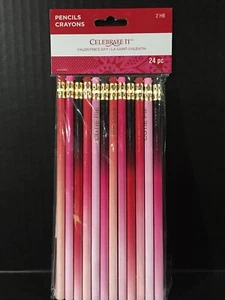 Valentine's Day Pencils 24 pc 2HB by Celebrate It New ❤️ - Picture 1 of 2