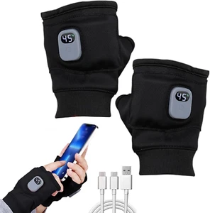 Portable Heating Gloves with Digital Display 2025 New Rechargeable Fingerless - Picture 1 of 1