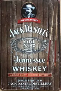 JACK DANIELS Rustic Look Vintage Metal Tin Sign MAN CAVE Shed Garage & Bar Sign - Picture 1 of 2