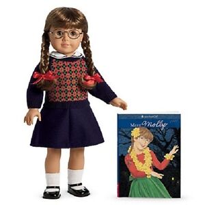 American Girl MOLLY DOLL &  BOOK 18" DOLL friend of EMILY doll RETIRED Version