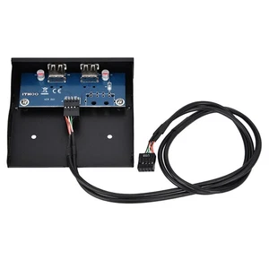 3.5in USB2.0 2 Port 9-pin Tinned Copper Wire Floppy Drive Front Panel NEW - Afbeelding 1 van 8