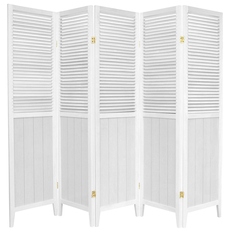 6 ft. Tall Beadboard Divider - White - 5 Panels - Image 1 of 1