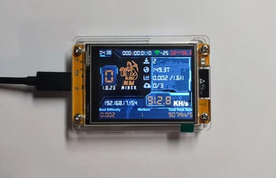 Bitcoin NexGen NM Miner ESP, 910 kH/s - 2,8" Smart Touch Display mit Gehäuse - Bild 1 von 2