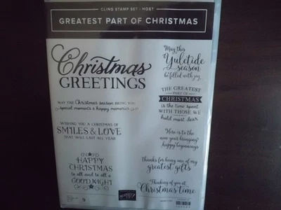 STAMPIN' UP! "GREATEST PART OF CHRISTMAS" STAMP SET, HOLIDAY GREETINGS, RETIRED - Image 1 of 2