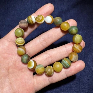 🌟🔥🚀COLLECTOR GRADE!Rare China Inner Mongolia Gobi Eye Agate Bead Bracelet - Picture 1 of 11