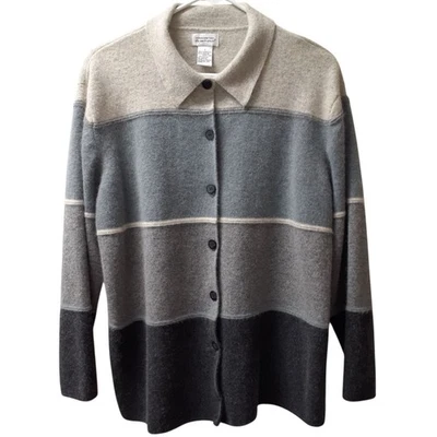 Deane & белый кардиган свитер женщин размер большой мульти воротник длинным рукавом - Изображение 1 из 4