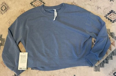 Lululemon Softstreme Perfectly Oversized Cropped Crew Sweatshirt 8 Blue - Image 1 of 4