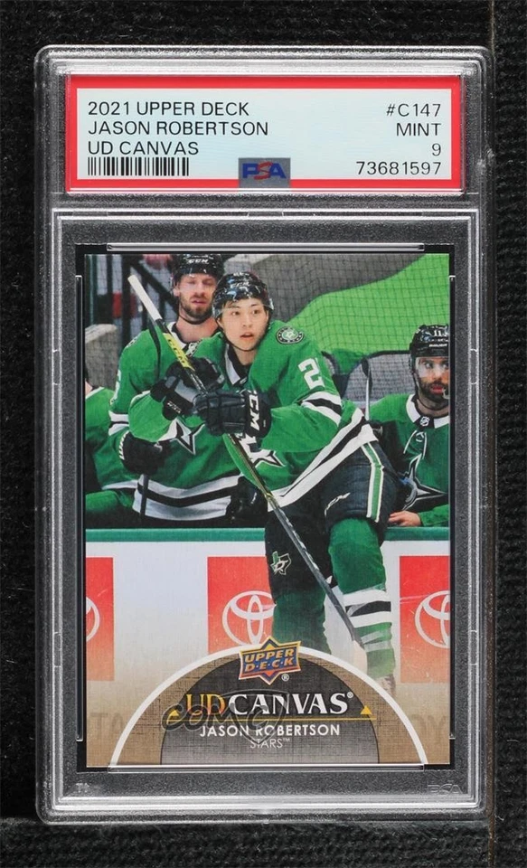 2021-22 Upper Deck Series 2 UD Canvas Jason Robertson #C147 PSA 9 MINT - Image 1 of 2
