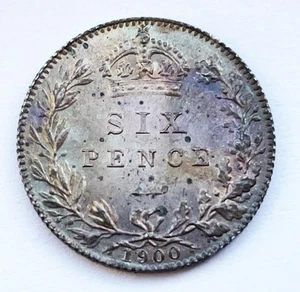 VICTORIA SILVER SIXPENCE COIN 1900 - Picture 1 of 2