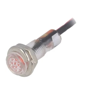 Spia LED piatta rosso 12VDC Ø5,2mm IP40 conduttori 100mm - Foto 1 di 3