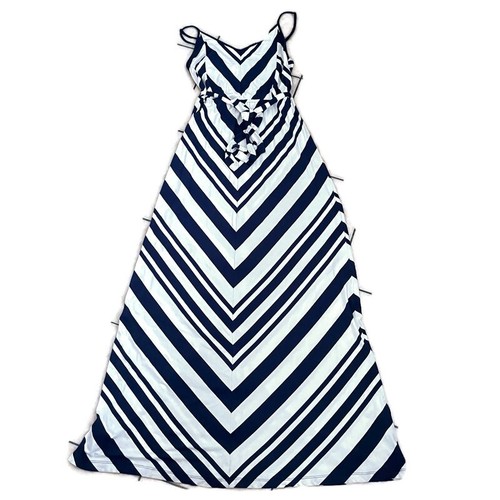 OFF WHITE Maxi abito a righe Oldy Navywhite O eavy Navyron Chevro estivoro cost chica